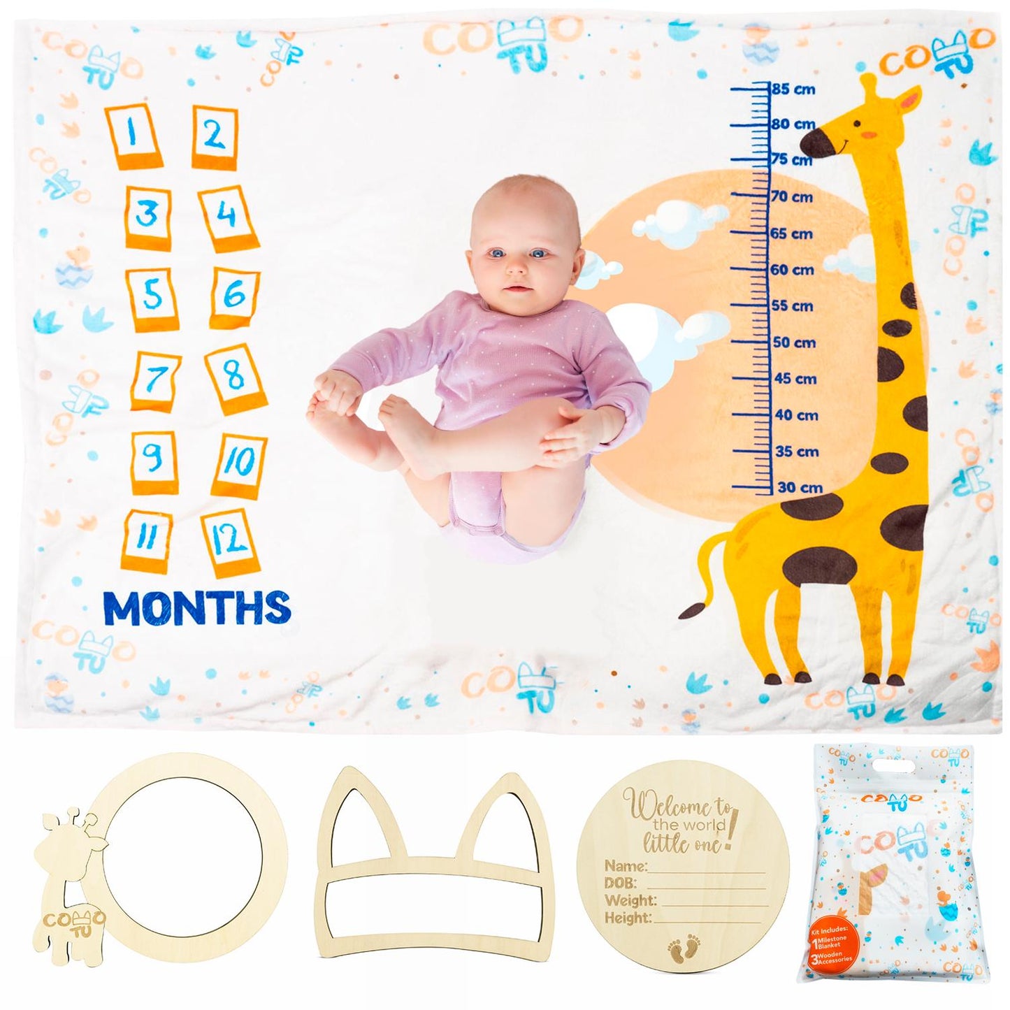 Giraffe edition growth blanket