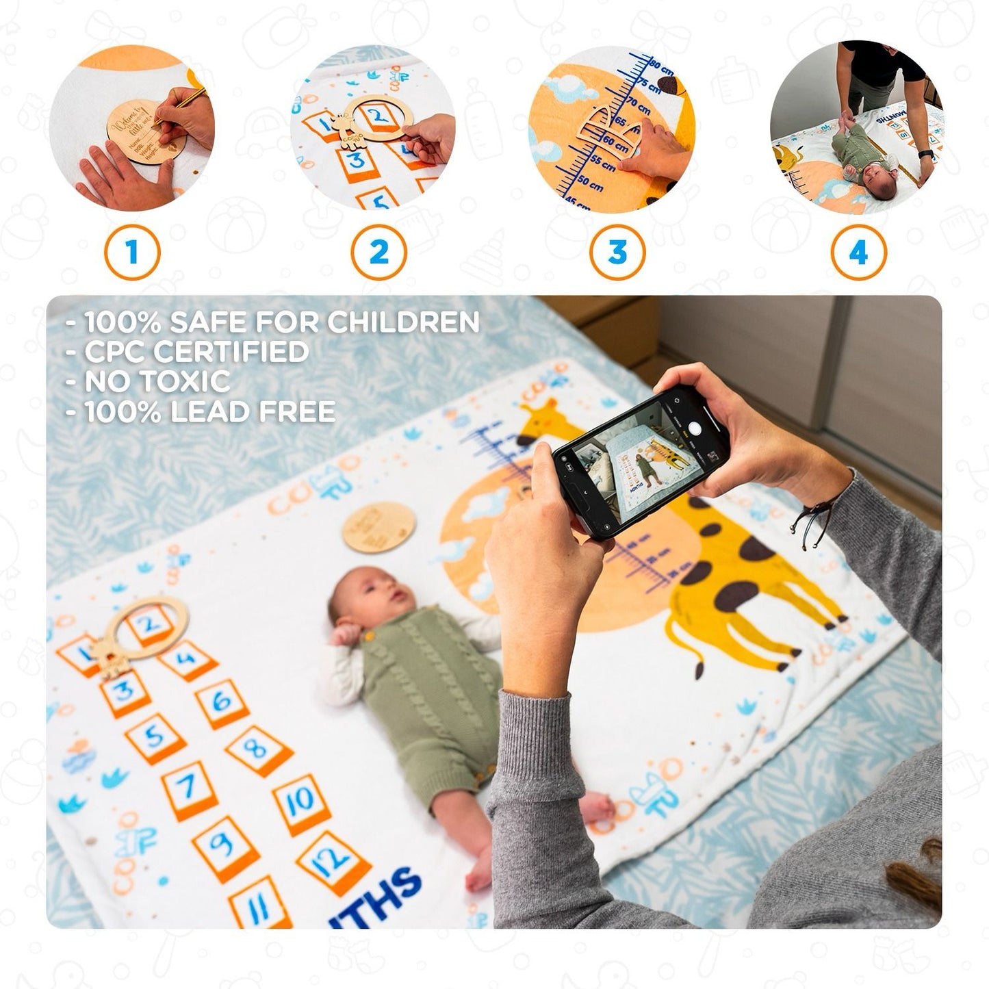 Giraffe edition growth blanket