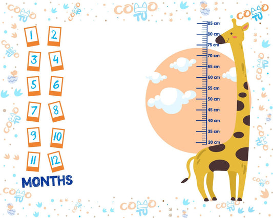 Giraffe edition growth blanket personalized